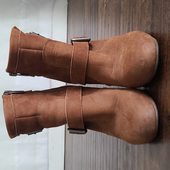 Vince Camuto Brown Leather Booties Size 8 - Picture 6 of 12